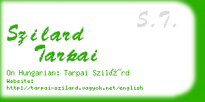 szilard tarpai business card